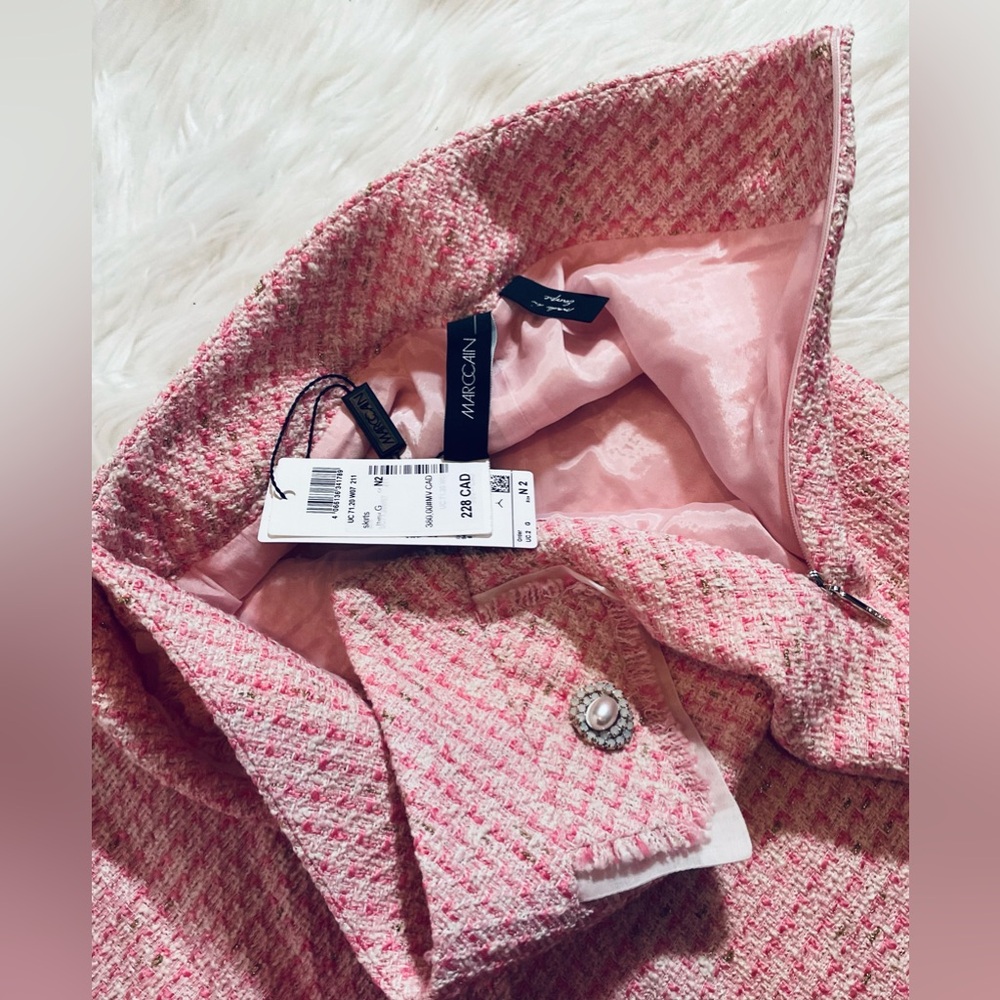 Elegant Pink Tweed Skirt - Picture 10 of 15